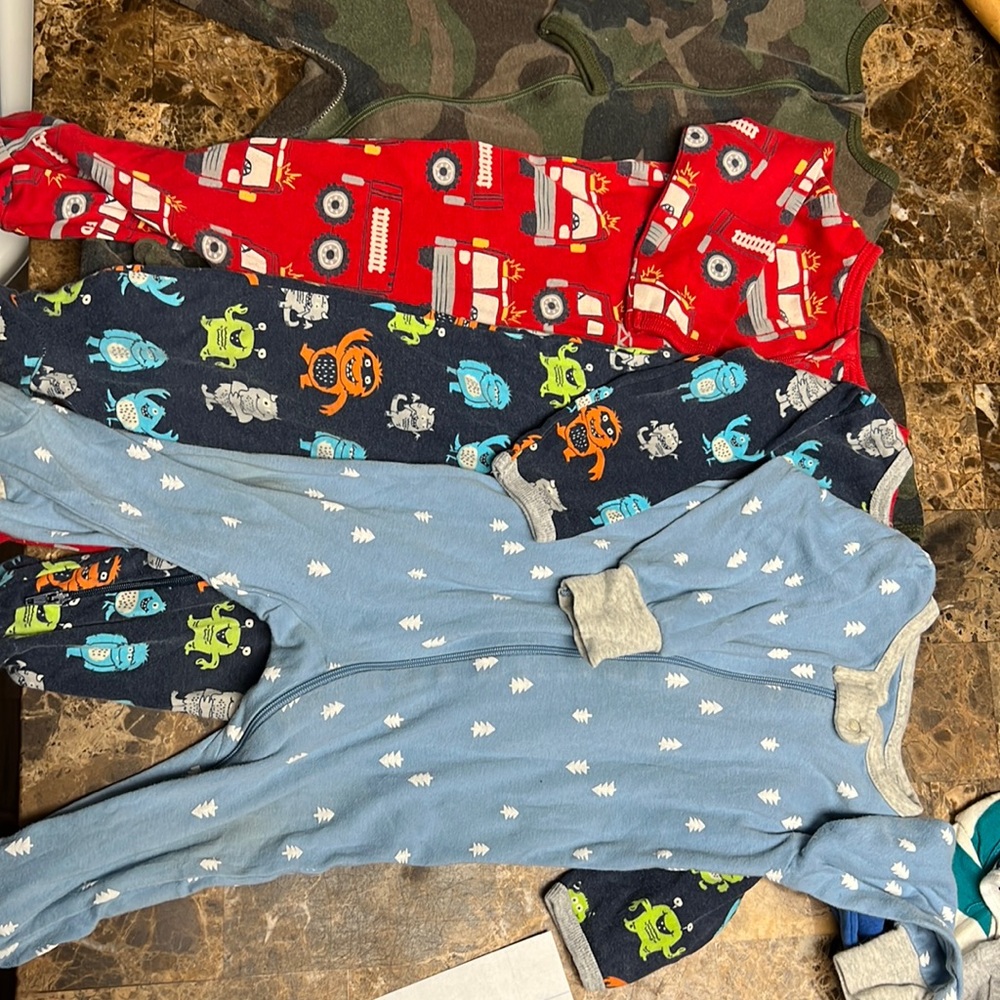 Wonder Nation 3-6month footed sleepers for boys.
